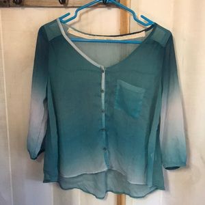 Blue green ombré top